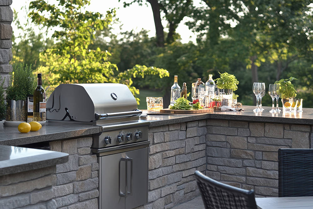 Elegant Outdoor Kitchen With Grill And Counterspace For Summer Entertaining Elegant Outdoor Kitchen With Grill And Counterspace For Summer Entertaining